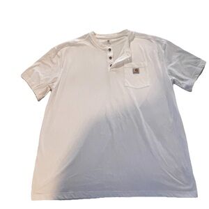 Carhartt Men’s Shirt Lot of 2 Size 2XL White Henley & Hooded Long Sleeve